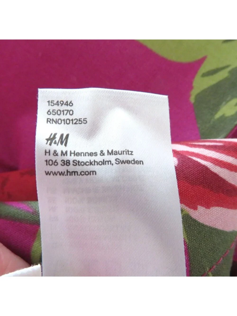 New H&M Twin Floral Duvet Cover Set Vibrant Pink Multicolor Flowers 100% Cotton